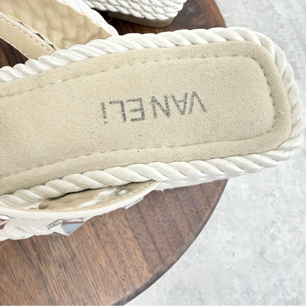 Vaneli‎ Clem Wedge Slide w Pyramid Stud trim sz 8